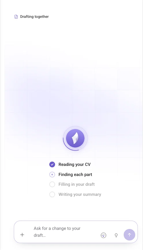 The Twin reads your CV, finds each part and fills it in