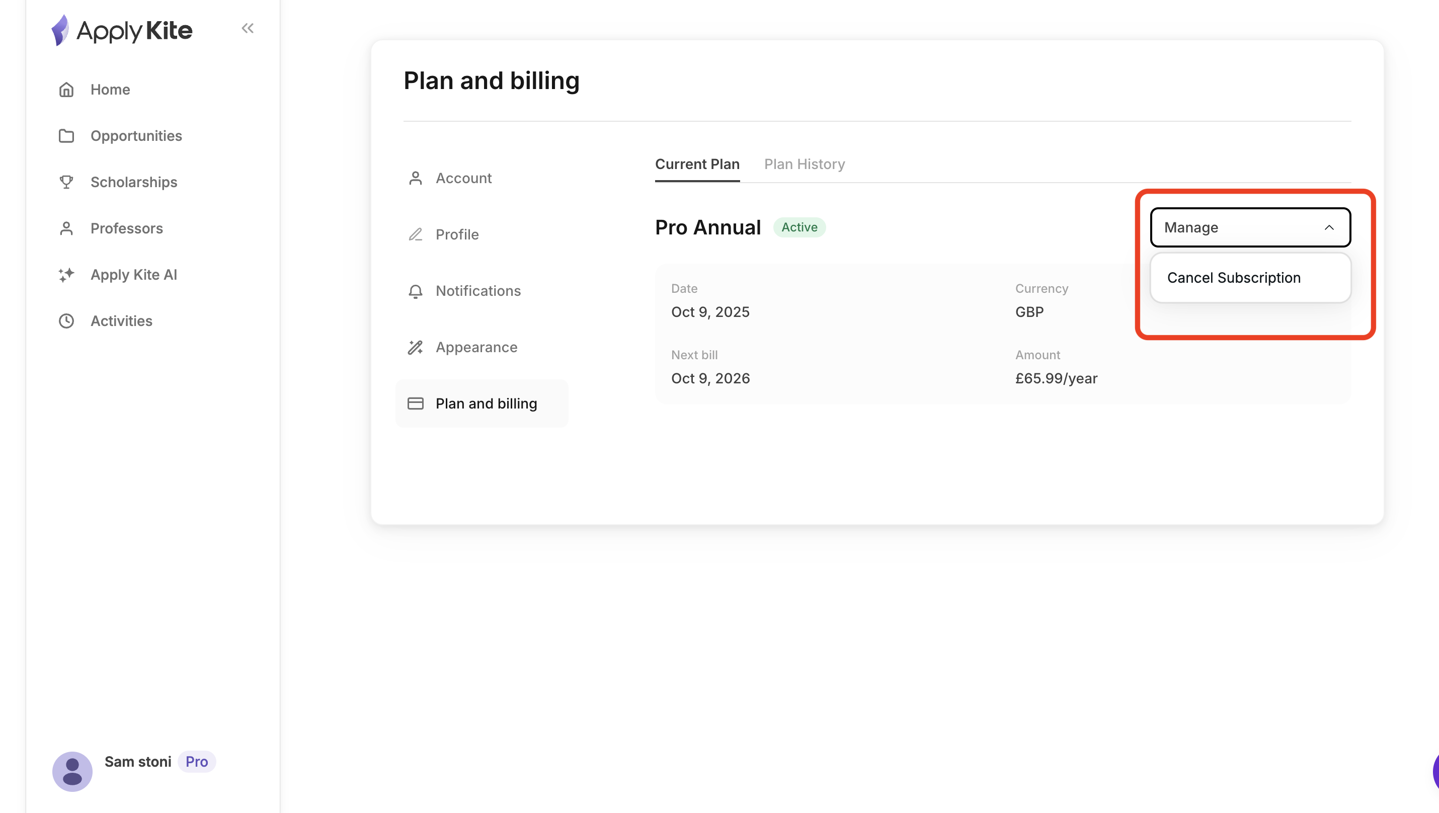 Active plan