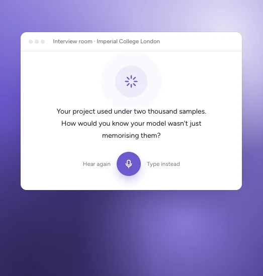 Interview practice, an example