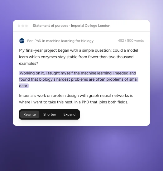 Statement of purpose, an example