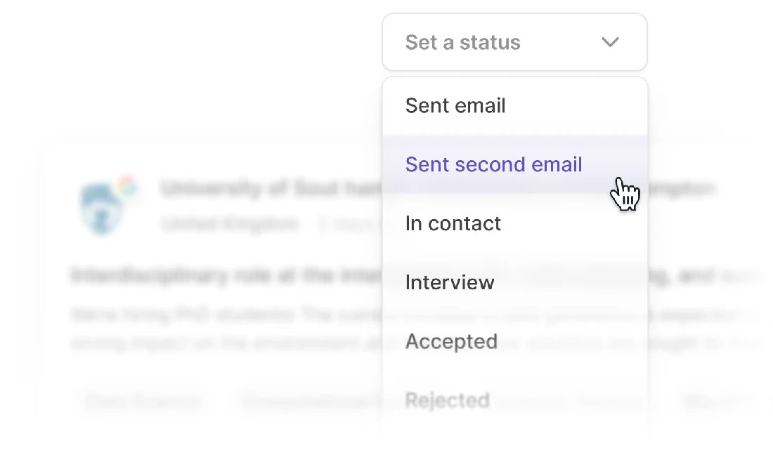 Setting a status